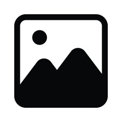 A captivating icon of landscape photo, mountains with sun