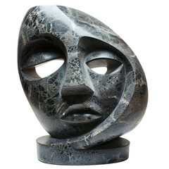 Abstract Stone Sculpture of a Face
