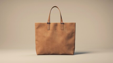 Elegant brown leather tote bag with sturdy handles, perfect for daily use and stylish accessory for any outfit.