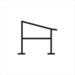 school table vector icon line template