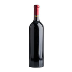 Red wine bottle isolated on transparent background.