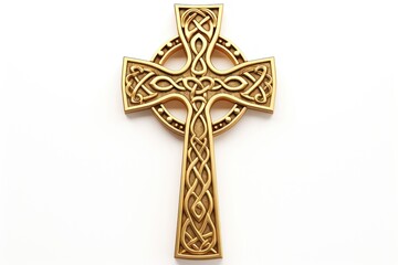 Golden celtic cros cross crucifix symbol.