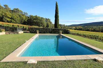 Swimming Pool Overlooking Vineyards in the South of France