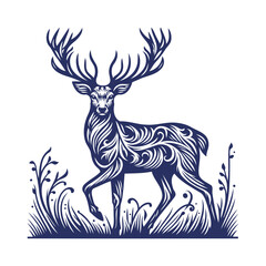 deer vector,  deer silhouette,  deer illustration