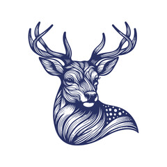 Naklejka premium deer vector, deer silhouette, deer illustration