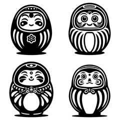 Japan Daruma Doll Illustration.