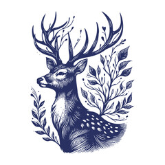 deer vector,  deer silhouette,  deer illustration
