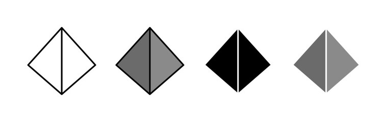 Pyramid Set Icons. Simple Icon Shape. Linear, silhouette and flat style. Vector icons.