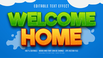 welcome home editable text effect