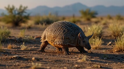 Obraz premium Exploring the Savanna: The Large Armadillos