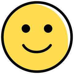 Expressive smile emoji icon. Vector illustration isolated on a transparent background.