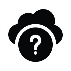 Question mark with cloud, concept icon of cloud help, faq vector