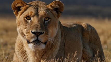 Obraz premium lion cub in the savannah