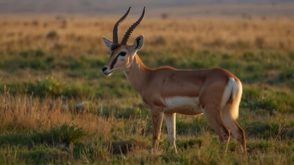Naklejka premium Antelopes Dancing Across the Wild