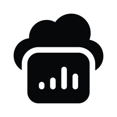Grab this creatively designed icon of cloud analysis