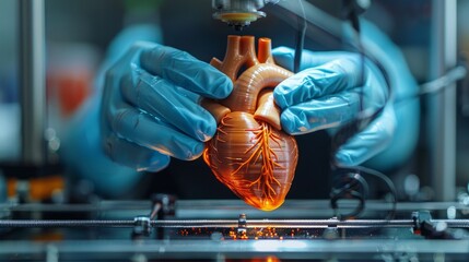 Exhibiting a 3D-printed heart model, a Design Engineer embodies the promise of technology in transforming the realm of medical science.