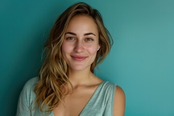 A close up portrait of a young woman with a subtle smile