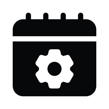 recommend clip art: Cogwheel on calendar, concept vector of event management