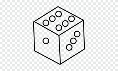 Dice isolated. Black and white dice.