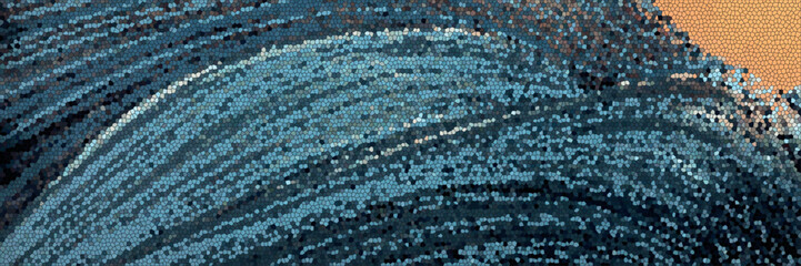 Horizontal multi line color gradient geometric design cut piece mosaic abstract blended aqua to light white blue to cork brown gradient background 3  © zdesignworks