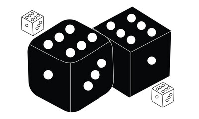 Digital composite 3D image of dice