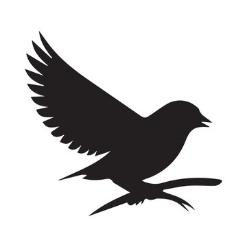recommend clip art: vector silhouette illustration of a bird
