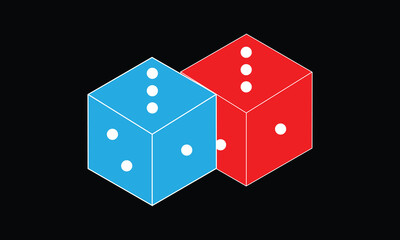 a pair of red dice. gaming dice