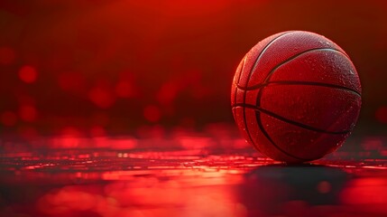 Basketball in Red Spotlight Ai generated