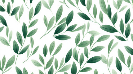 Green plant and leafs pattern. Pencil, hand drawn natural illustration. Simple organic plants design. Botany vintage graphic art. 4k wallpaper, background. Simple, minimal, clean design.