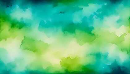 Fototapeta premium Colorful vibrant aged horizontal background, Fantasy smooth light green abstract watercolor painted background, Colorful gradient ink colors wet effect hand drawn canvas background wallpaper