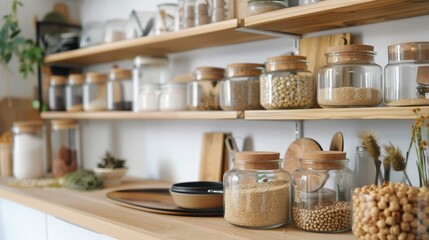Modern Pantry with Glass Jars