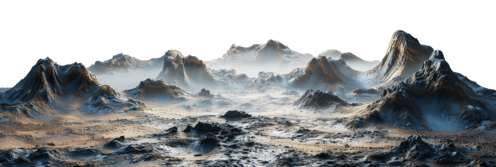 Alien mountain landscape at dawn for science fiction and fantasy themes