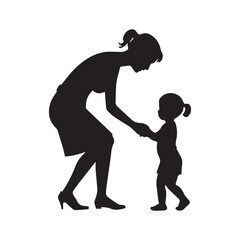 silhouette of a mother and soon