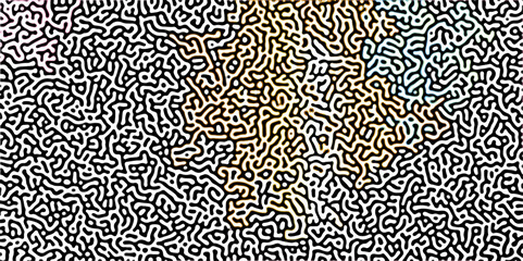 Gradient noise line abstract spread geometric background. Monochrome Turing reaction background. Abstract diffusion pattern with chaotic shapes. Vector illustration