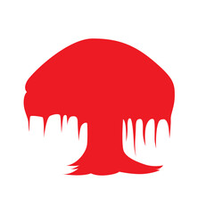 red paint splashes tree