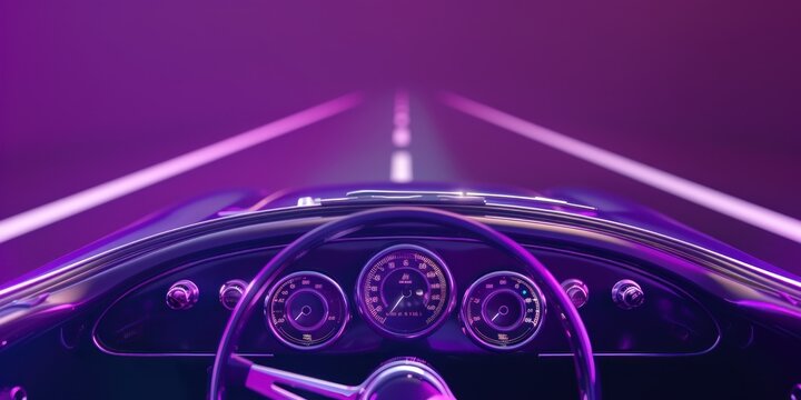 automatic dash icon, purple background