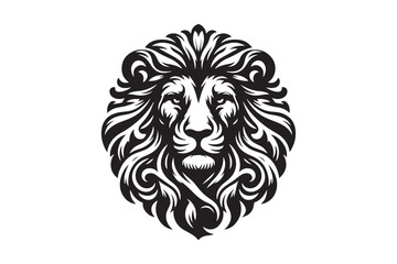 Lion head silhouette vector art illustration