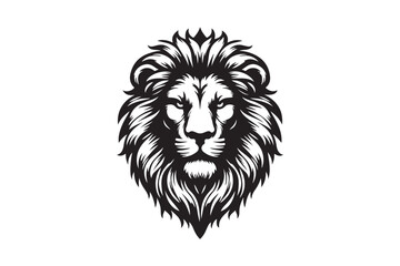 Lion head silhouette vector art illustration