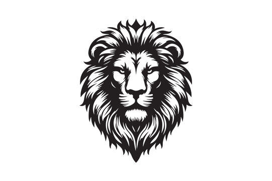 recommend clip art: Lion head silhouette vector art illustration