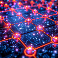 Fototapeta premium Circuit board background. 3d rendering, 3d illustration.