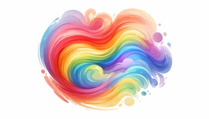 Abstract Rainbow Swirl - Vibrant LGBTQ+ Pride Colors in Dynamic Motion 