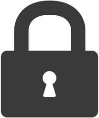 Lock icon vector isolated on white background.