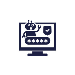 cyber security bot icon on white