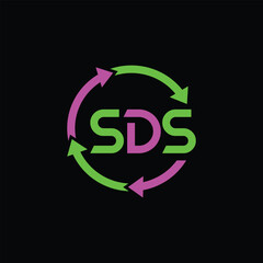SDS Letter Initial Logo Design Template Vector Illustration