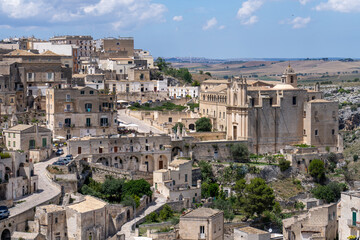 Obraz premium Matera - Old town Sassi di Matera is UNESCO World Heritage Site, Puglia, Italy