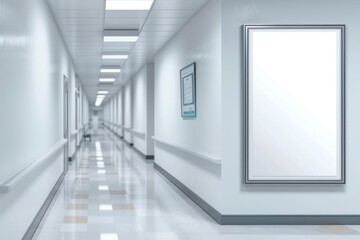 Fototapeta premium Hospital architecture building corridor.