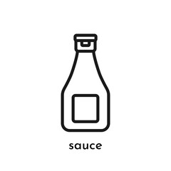 Sauce glass bottle icon with editable stroke. Condiments packaging symbol. Outline pictogram for web design, mobile app interface. Vector sign isolated on white. Food concept, supermarket product