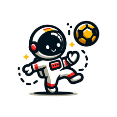 cute cartoon astronauts playing football. Cute Astronaut Playing Soccer Cartoon Vector Icon Illustration