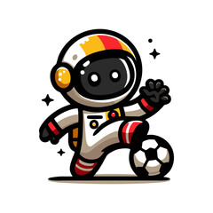 cute cartoon astronauts playing football. Cute Astronaut Playing Soccer Cartoon Vector Icon Illustration