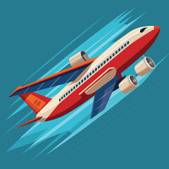 Fototapeta premium airplane flying at high speed, side view